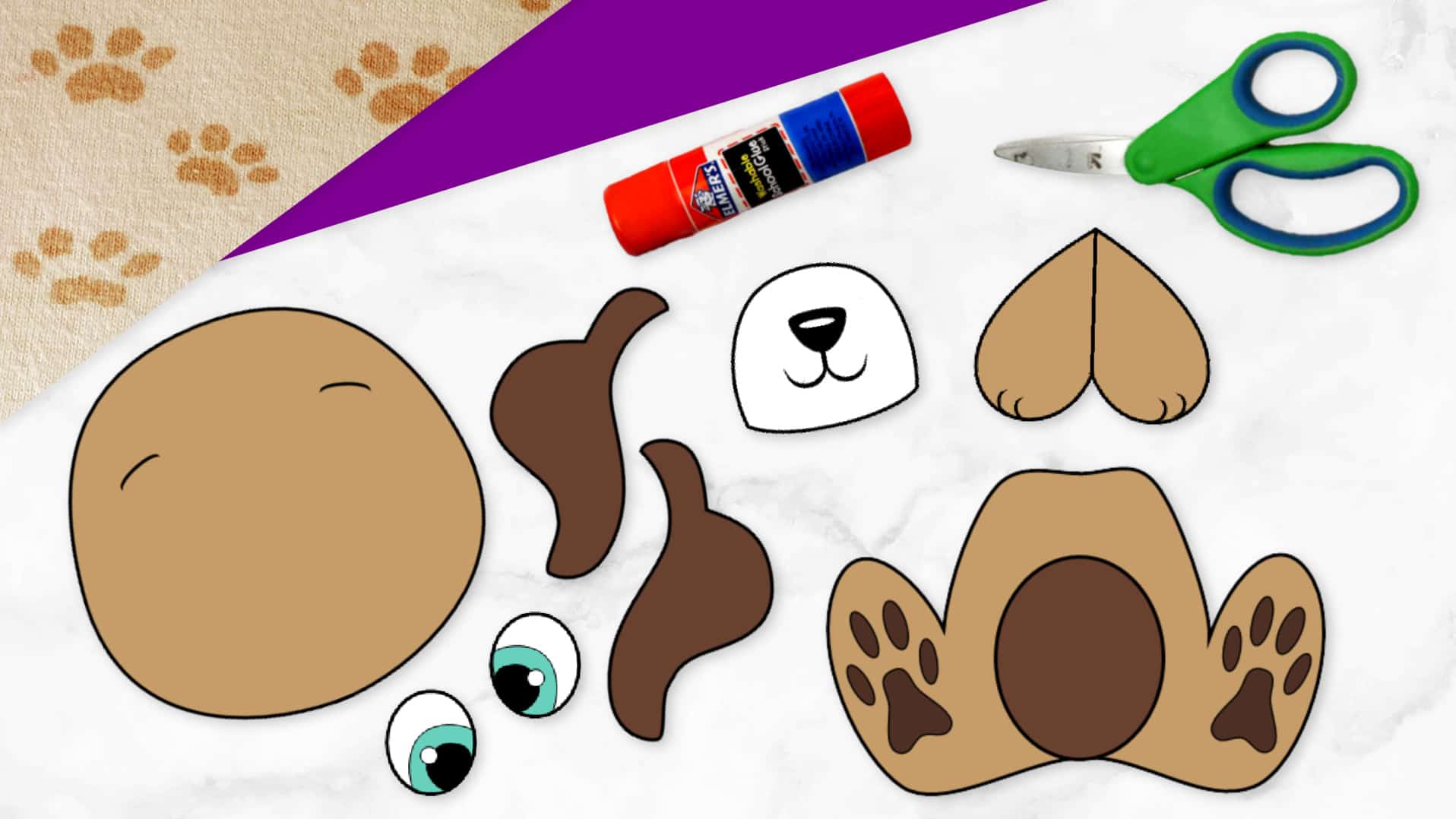 Free Printable puppy Dog Craft for Kids, Preschoolers, Toddlers and kindergartners