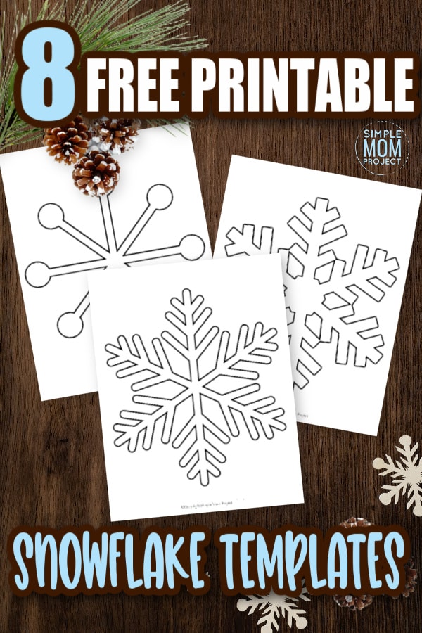 Click to download these easy and free printable paper snowflake patterns, snowflake templates and snowflake outlines! These snowflake templates are perfect for a Frozen party, simple snowflake coloring page or decorate the snowflake classroom activity. #snowflake #snowflaketemplate #coloringpage #winter #winteractivity #SimpleMomProject