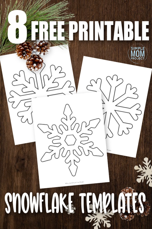 Free Printable Snowflake template, snowflake pattern, snowflake stencil, snowflake outline for kids winter crafts