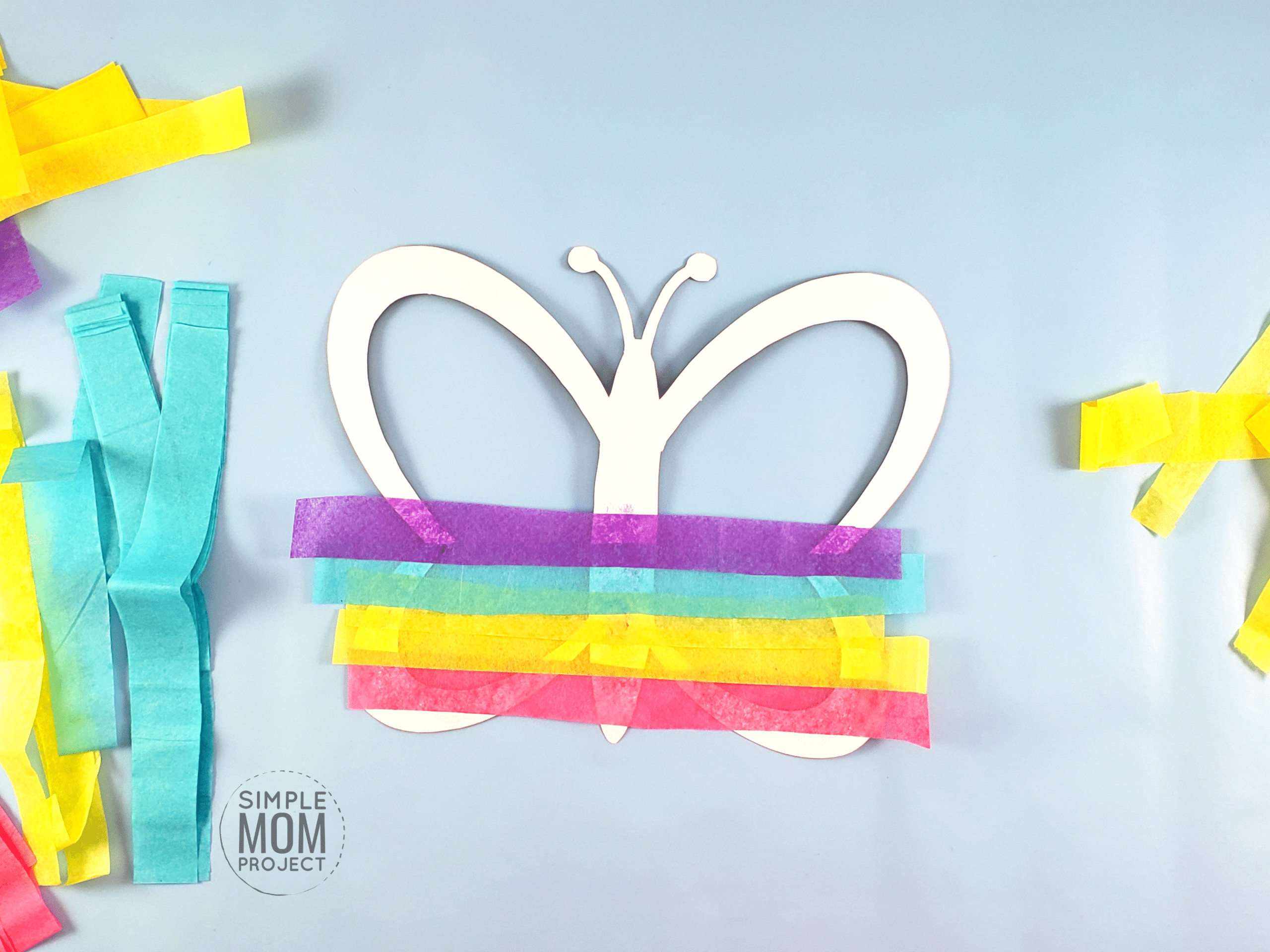 Step 3 to make a butterfly suncatcher