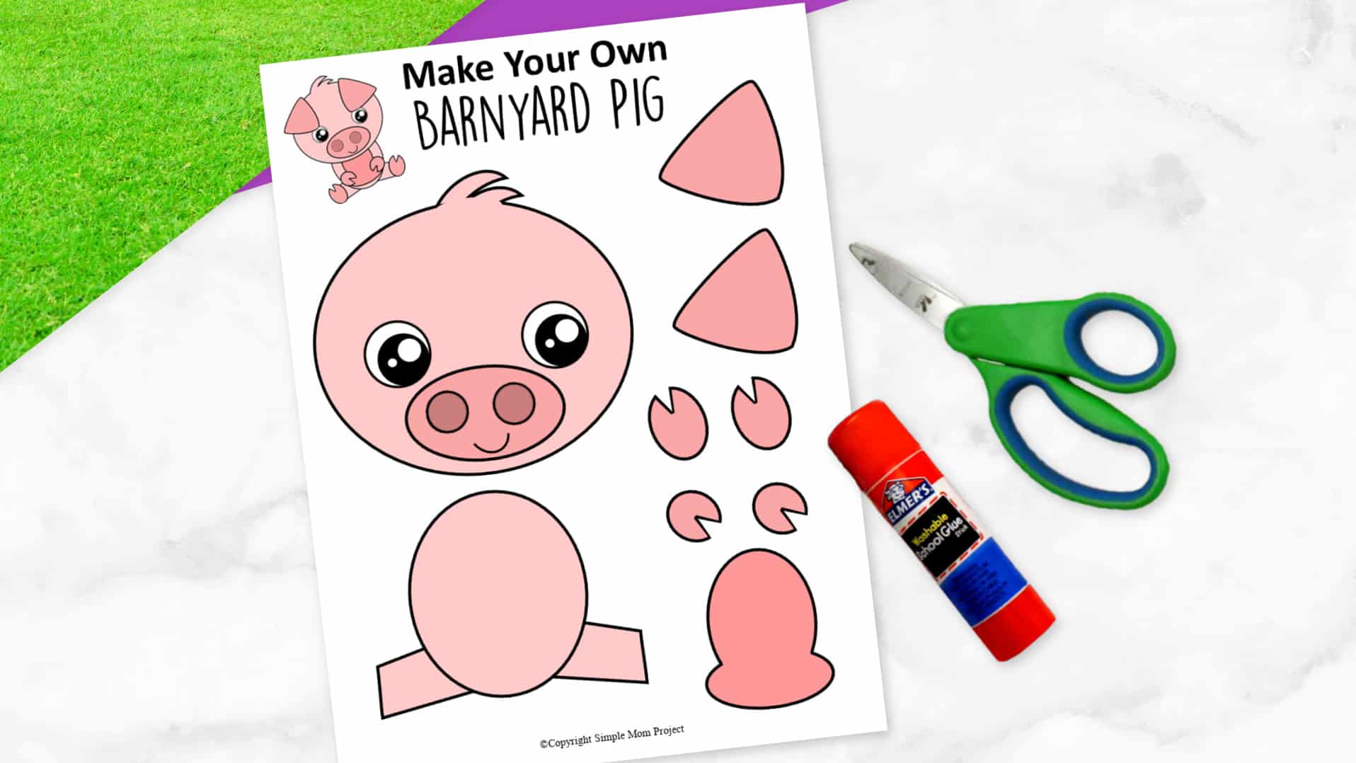 Free Printable Pig Craft Activity for Preschoolers pig craft for toddlers and pig craft for kindergartners