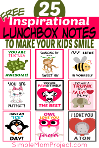 FREE Printable Lunchbox notes for kids with cute sayings and clever quotes
