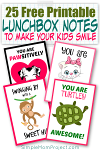 FREE Printable Lunchbox notes for kids with cute sayings and clever quotes