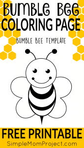 printable bee template coloring page