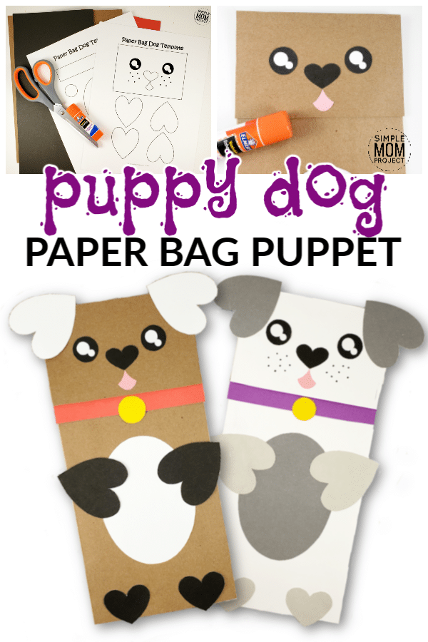 Easy DiY Puppy Dog Paper Bag Puppet with Free Printable Template