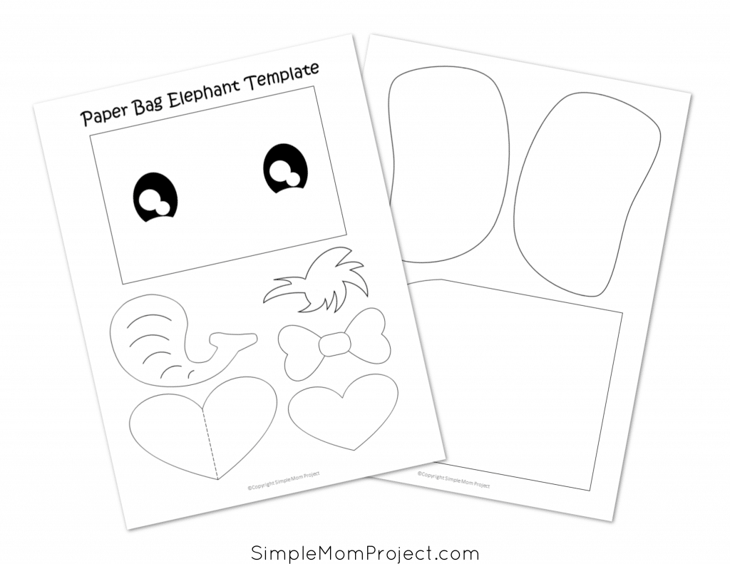 Free Printable Paper Bag Puppet for Kids, Toddlers and Preschoolers Template