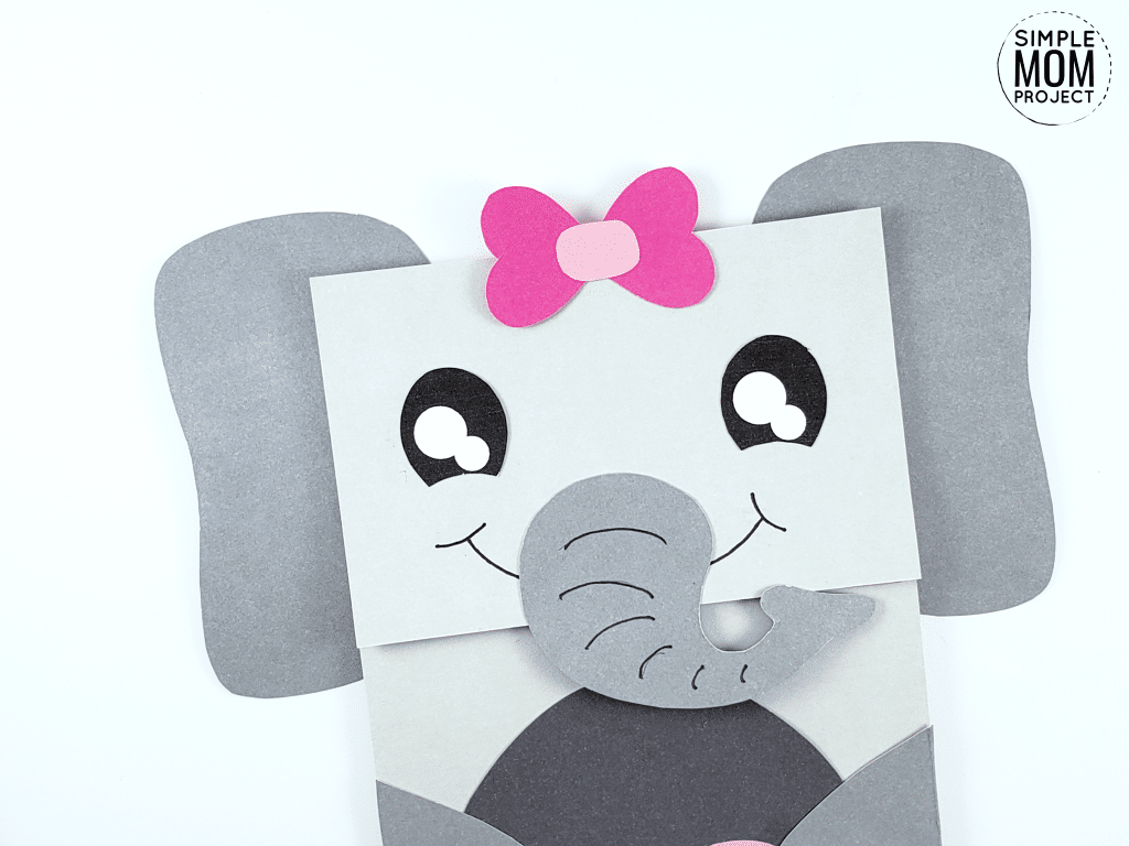 Paper Bag Elephant Craft for Preschoolers, Kids and toddlers free template