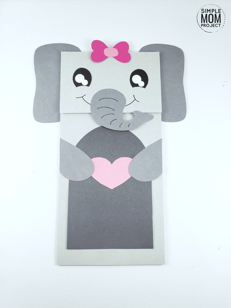 Paper Bag Elephant Craft for Preschoolers, Kids and toddlers free template