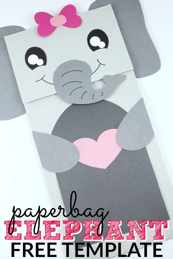 Paper Bag Elephant Craft for Preschoolers, Kids and toddlers free template
