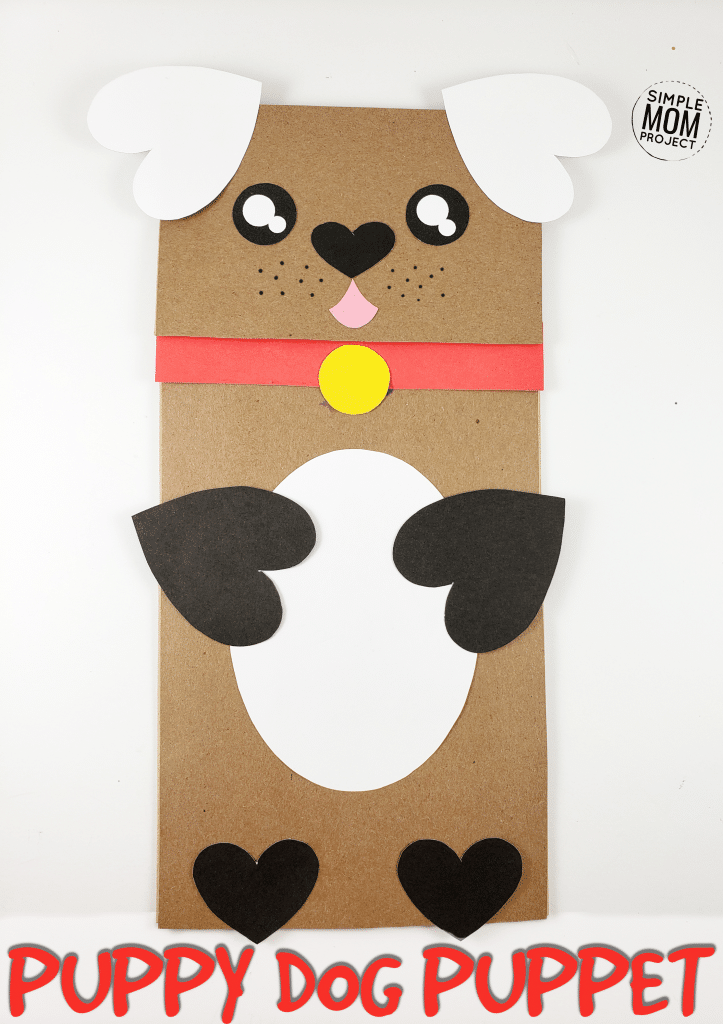 Puppy Dog Paper Bag Craft for Kids Finished