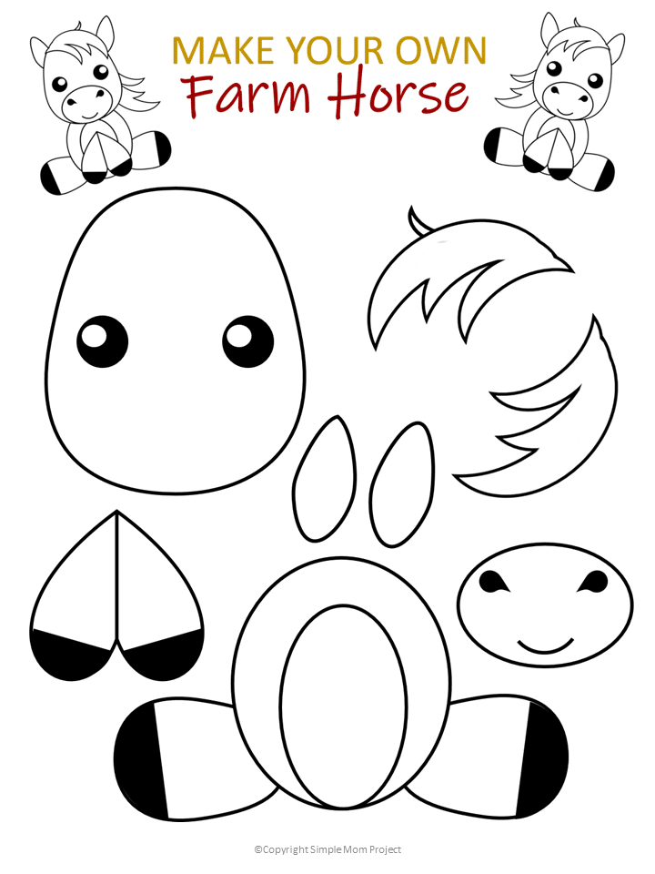 Farm Horse Craft for kids, toddlers and preschoolers