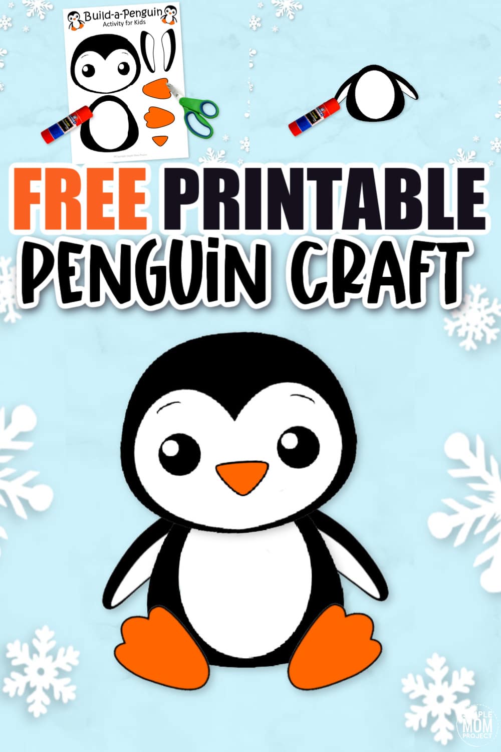 Free Printable Winter Penguin Craft for preschooler penguin craft, toddler penguin craft, kindergarten penguin craft
