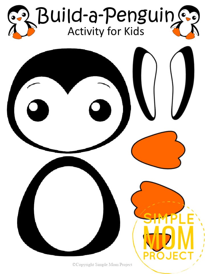 Free Printable Winter Penguin Craft for preschooler penguin craft, toddler penguin craft, kindergarten penguin craft