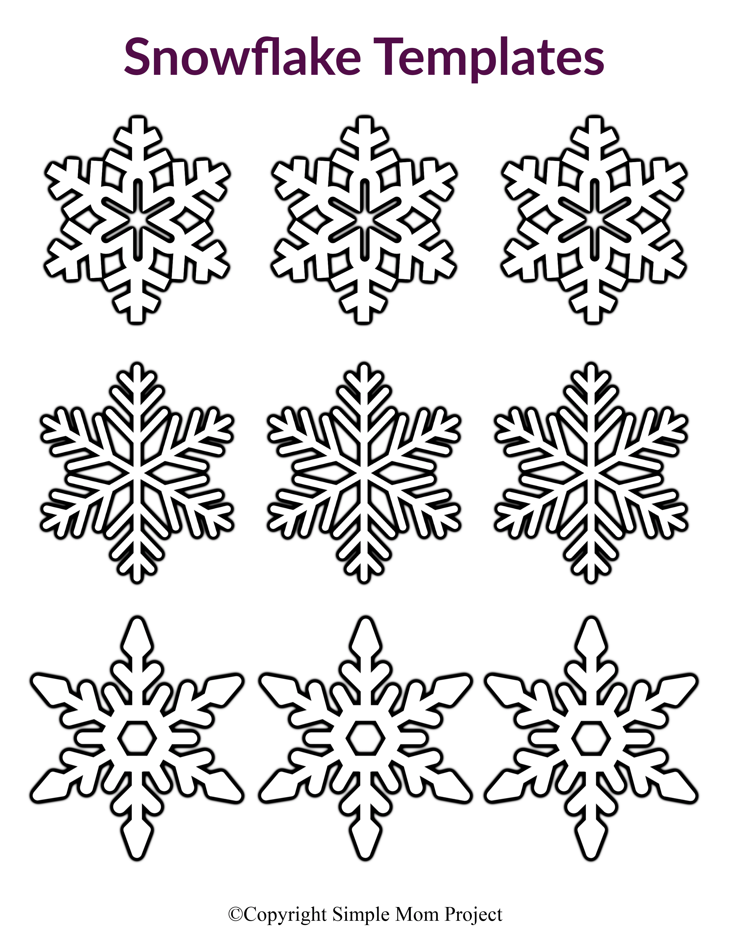 Free Printable Small Snowflake Patterns, Templates and Stencils