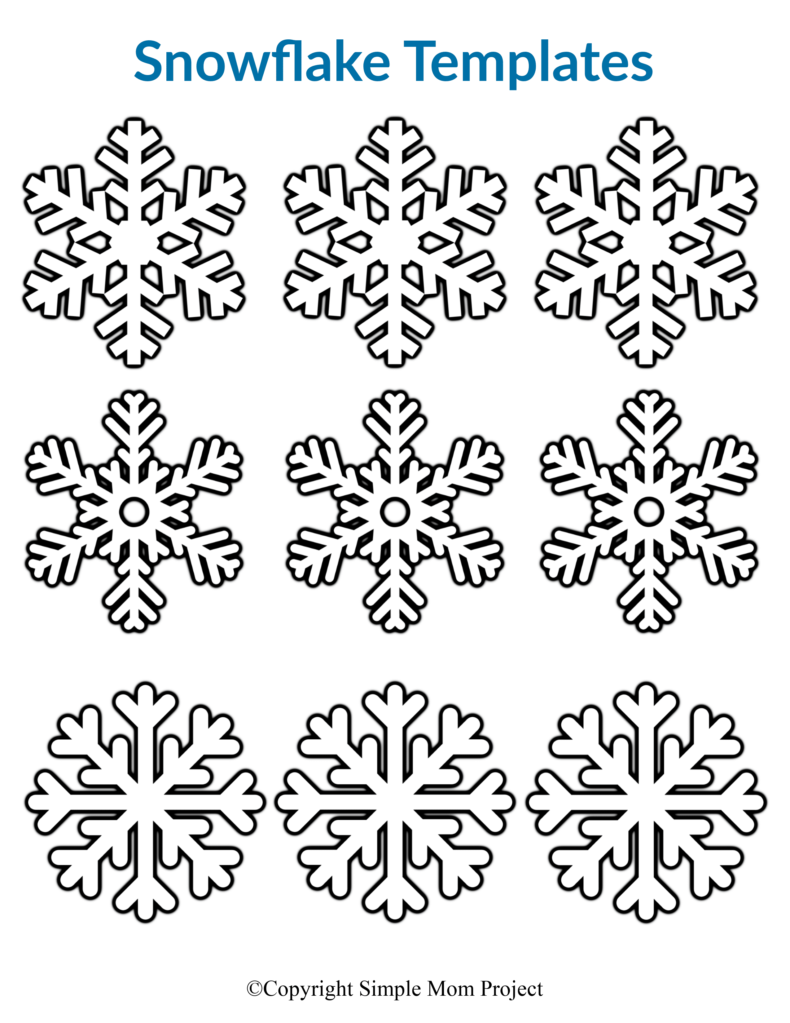 Free Printable Small Snowflake Patterns, Templates and Stencils