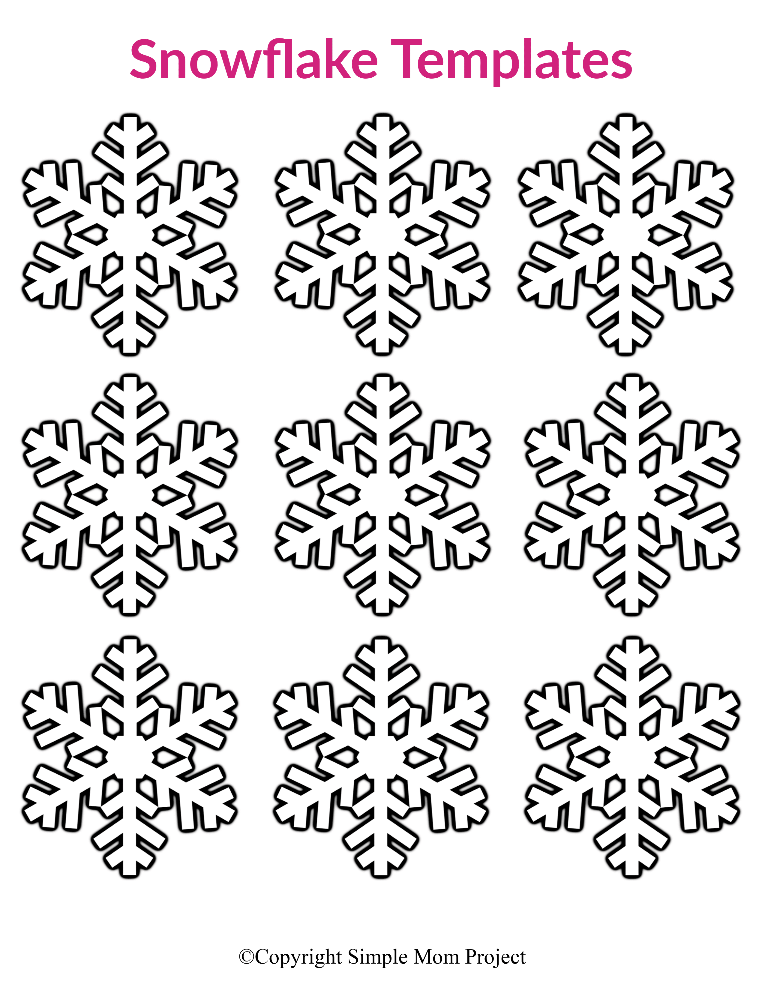 Free Printable Small Snowflake Patterns, Templates and Stencils