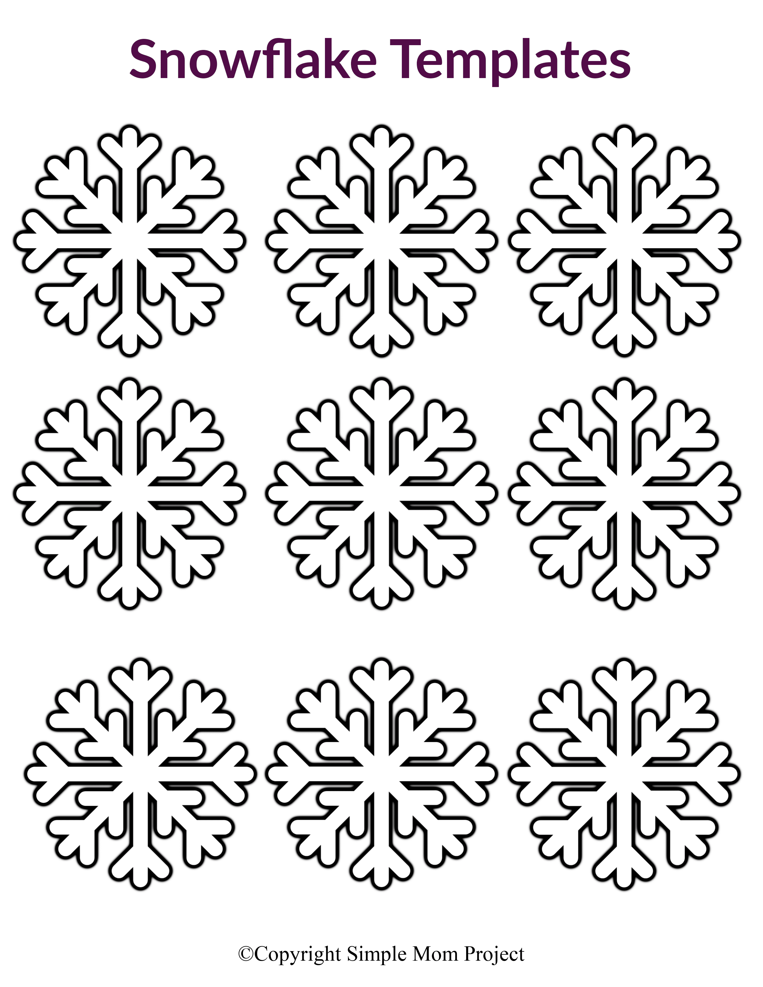 Free Printable Small Snowflake Patterns, Templates and Stencils