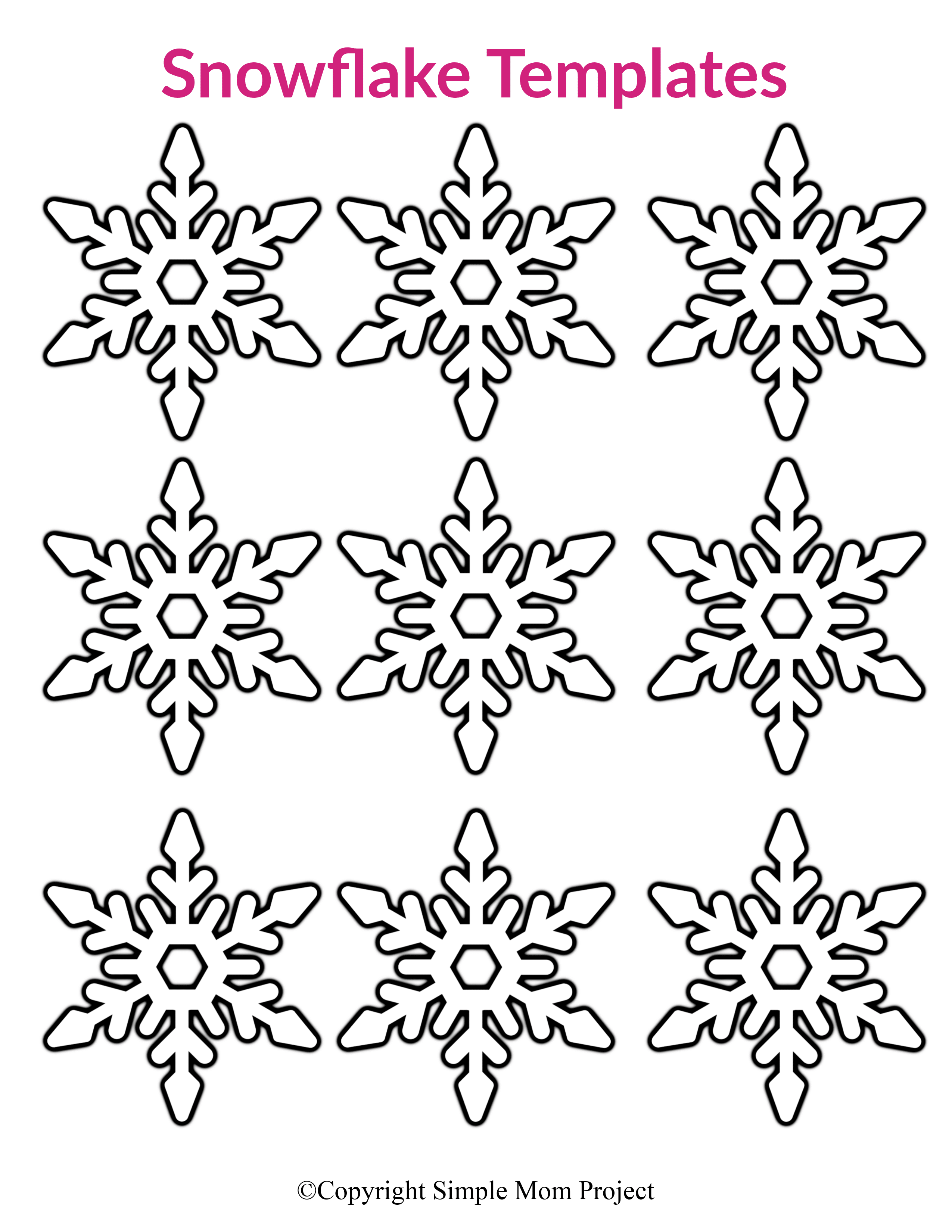 Free Printable Small Snowflake Patterns, Templates and Stencils