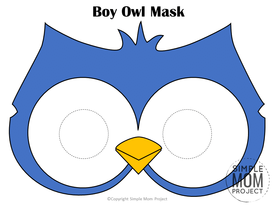 Free Printable Boy Owl Mask Template for Kids