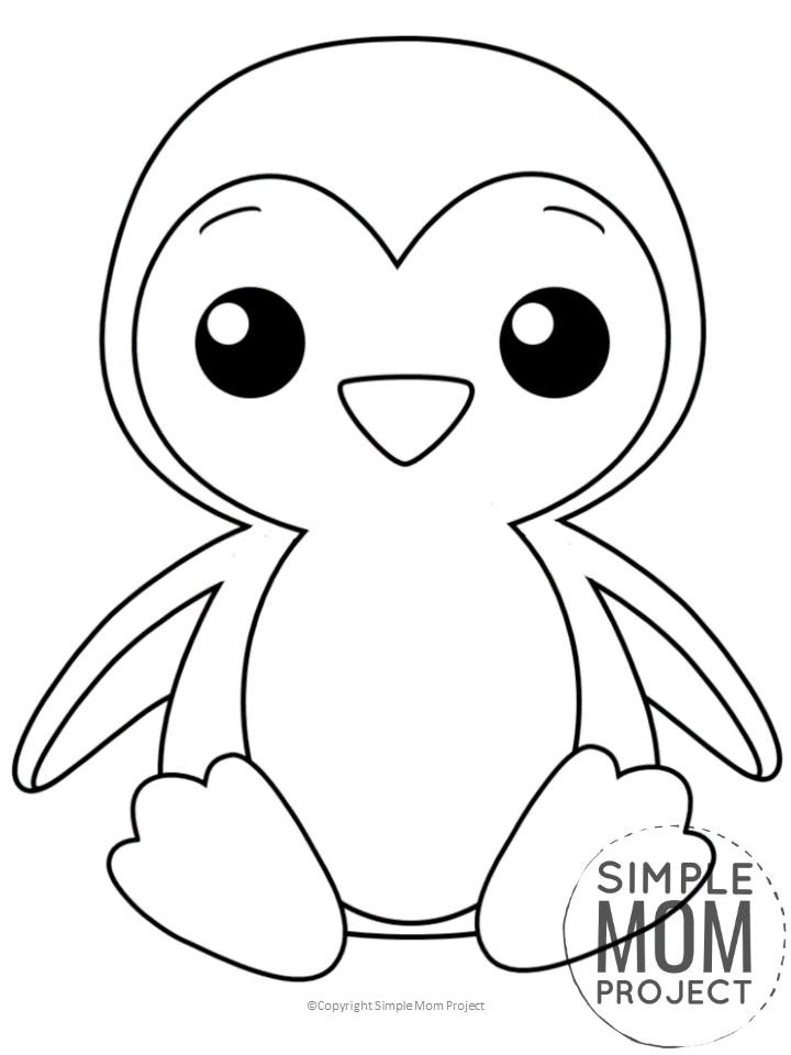 Free Printable Penguin Coloring Sheet for Kids, preschooler and toddlers