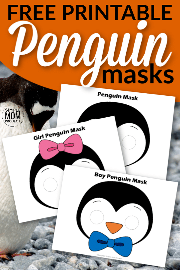 Free Printable Penguin Face Mask Templates for kids, preschoolers and toddlers