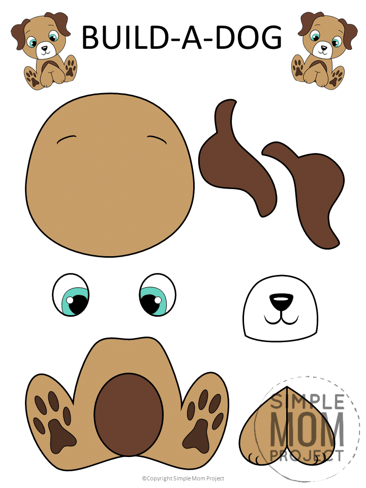 Free Printable Puppy Dog Craft for Kids, toddlers and preschoolers (1)