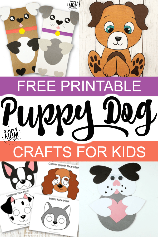 Click and use any of our printable templates to make these adorable dog crafts! From handmade paperbag dog puppets to constructing your own build-a-dog, there's a puppy craft for everyone! Especially those preschoolers and kindergartners in the classroom! #dogcrafts #puppycrafts #printablecrafts #dogtemplates #SimpleMomProject