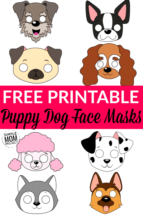 Free Printable Puppy Dog Face Mask Template Outline Cutouts