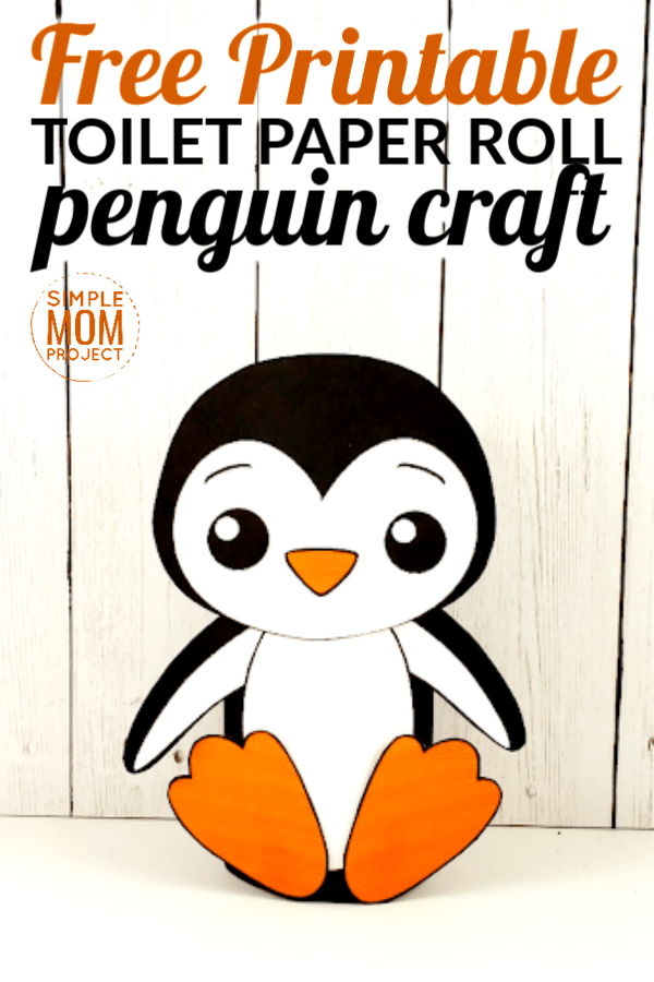 Toilet Paper Roll Penguin Craft for toddlers, preschool and kindergarten age kids