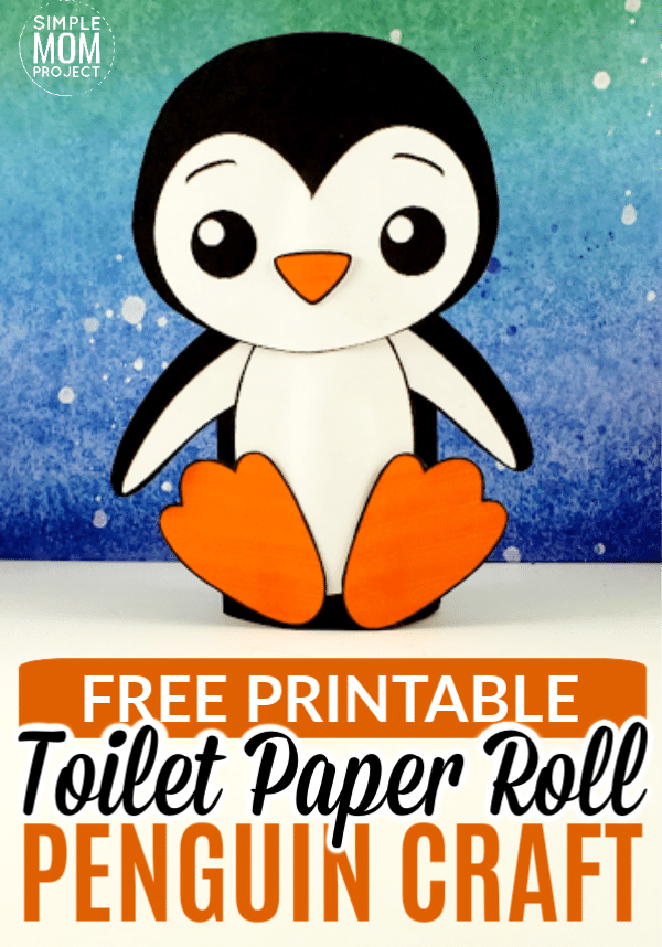 Toilet Paper Roll Penguin Craft for toddlers, preschool and kindergarten age kids