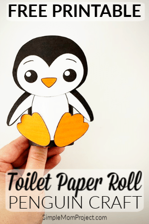 Toilet Paper Roll Penguin Craft for toddlers, preschool and kindergarten age kids