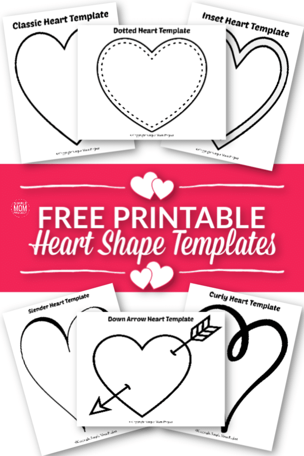 Free Printable Large Heart Shape Templates, outlines cutout stencils
