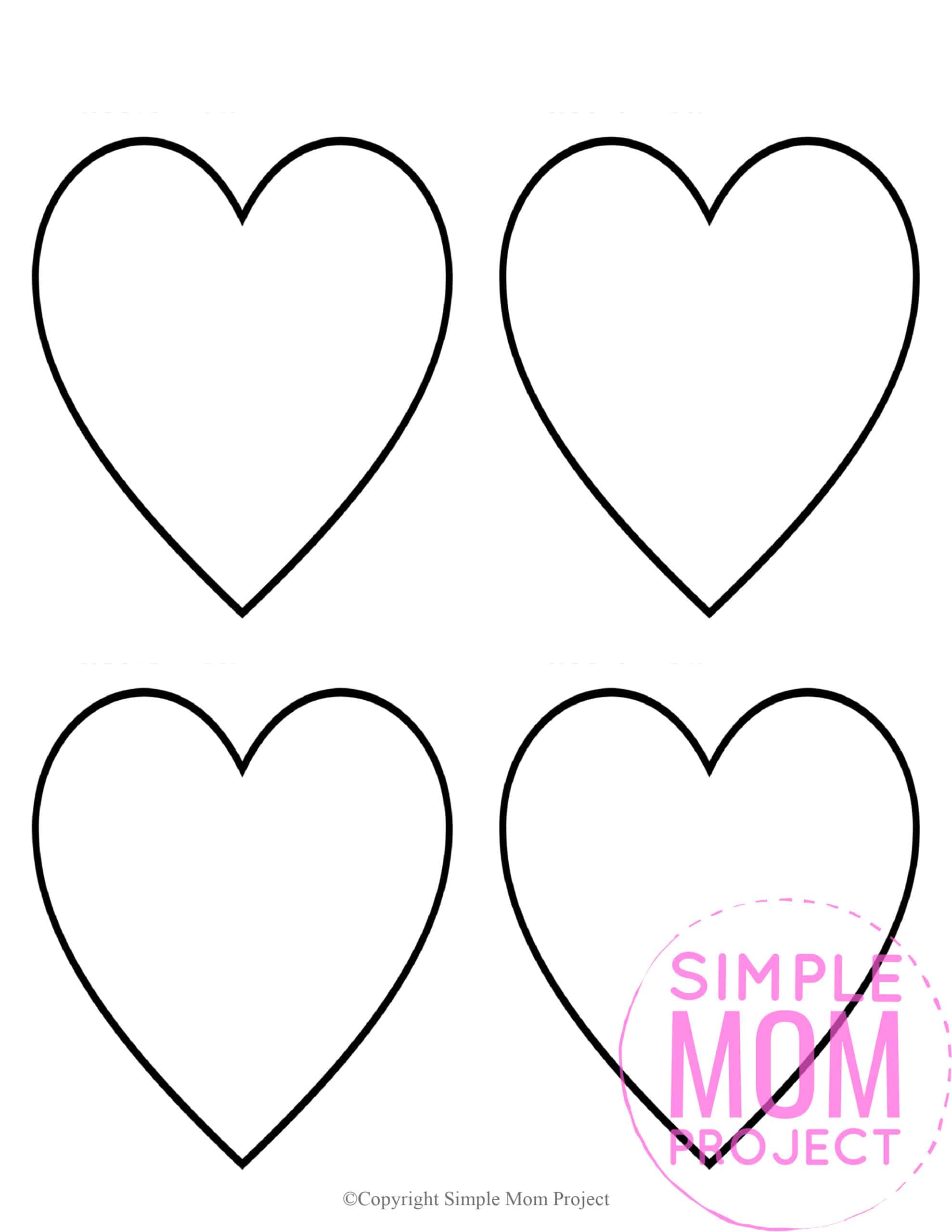 Free Printable Small Shape Heart Template heart stencil heart cut out heart outline