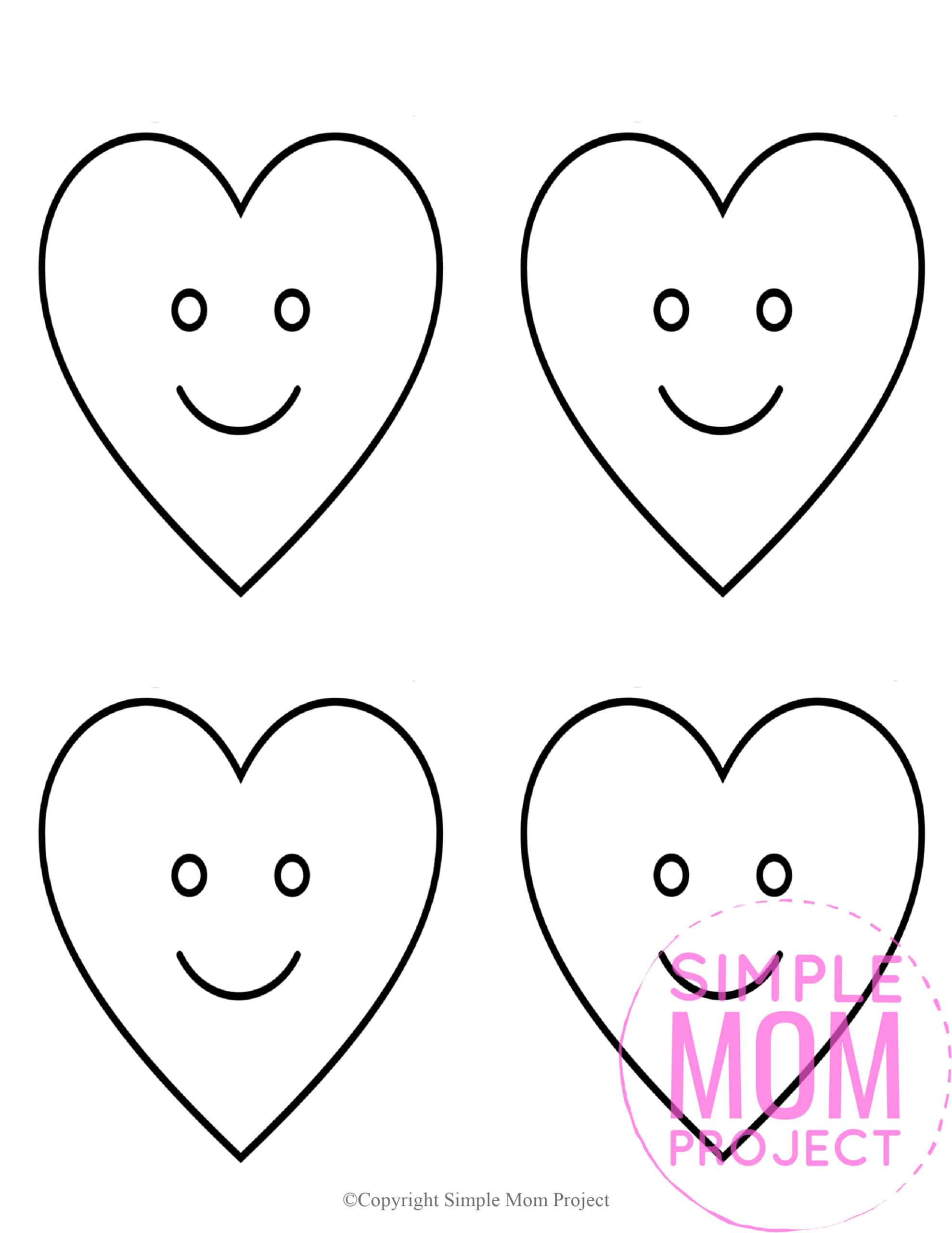 Free Printable Small Shape Heart Template heart stencil heart cut out heart outline