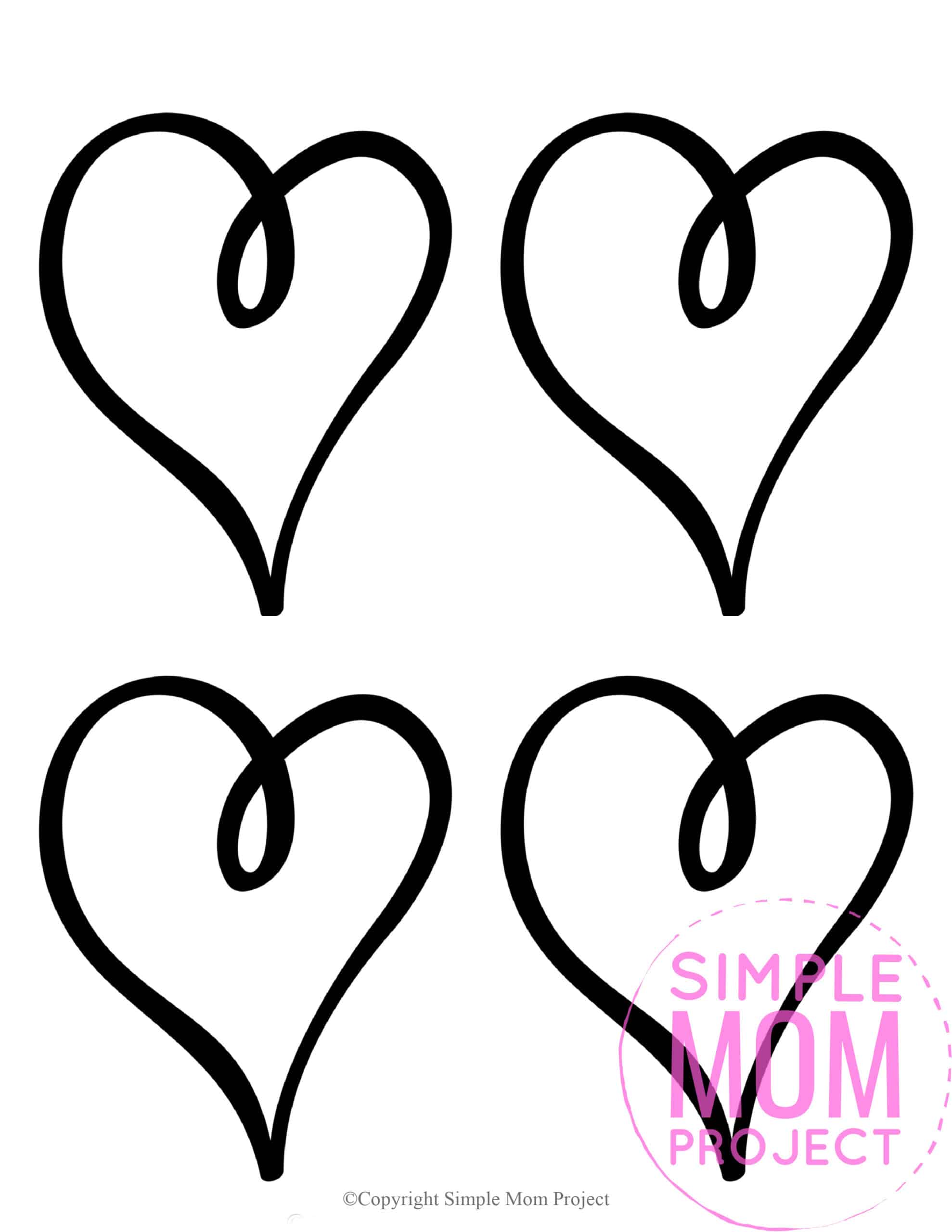 Free Printable Small Shape Heart Template heart stencil heart cut out heart outline