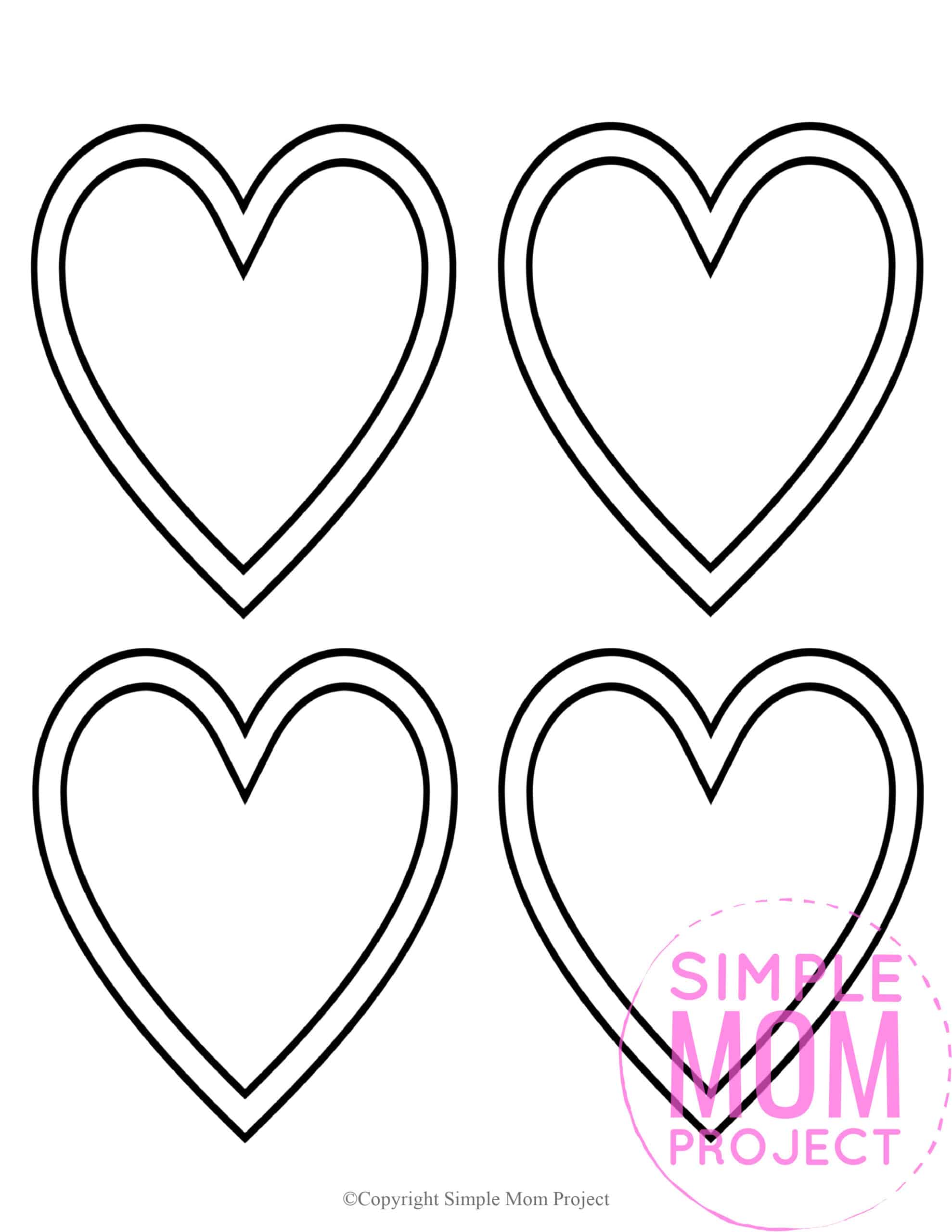 Free Printable Small Shape Heart Template heart stencil heart cut out heart outline