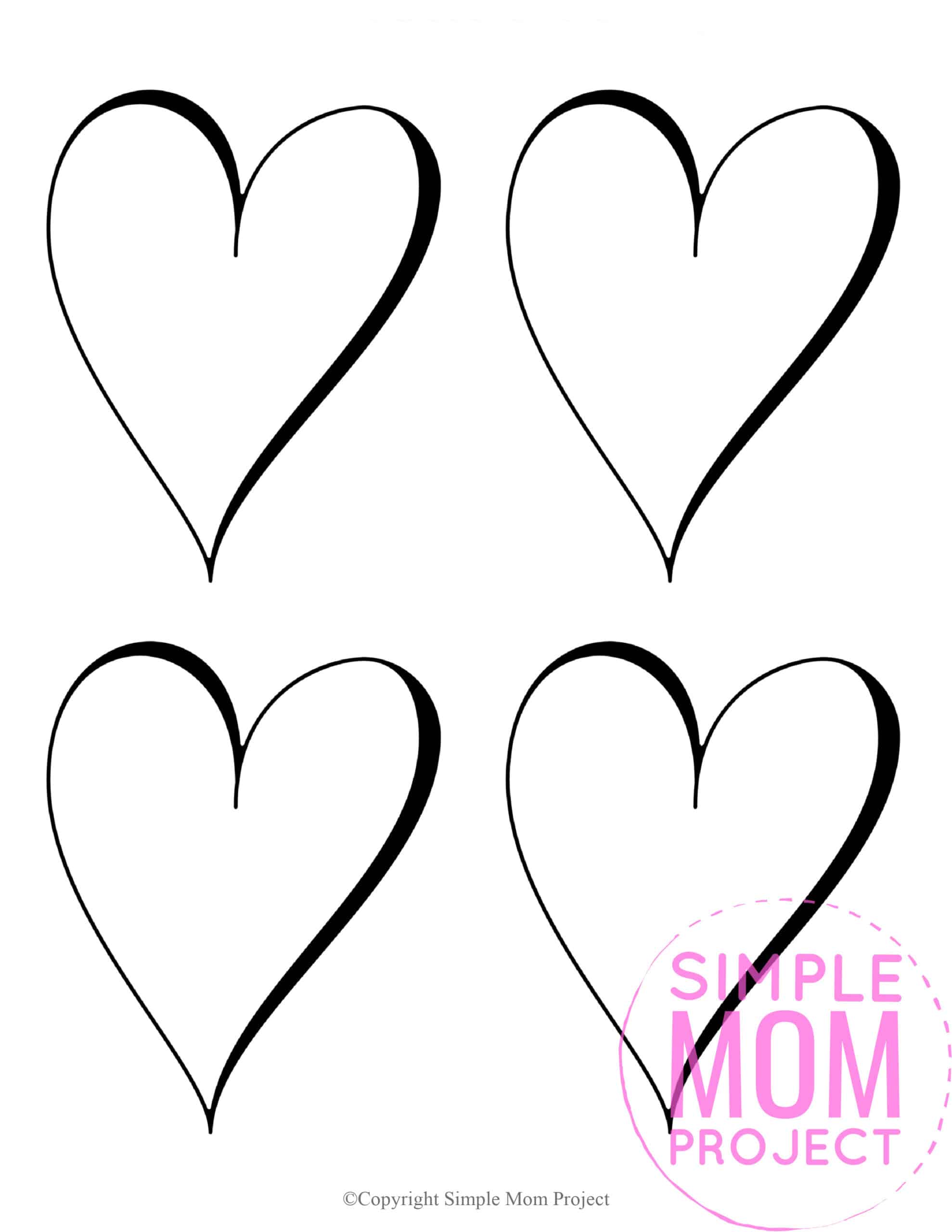 Free Printable Small Shape Heart Template heart stencil heart cut out heart outline