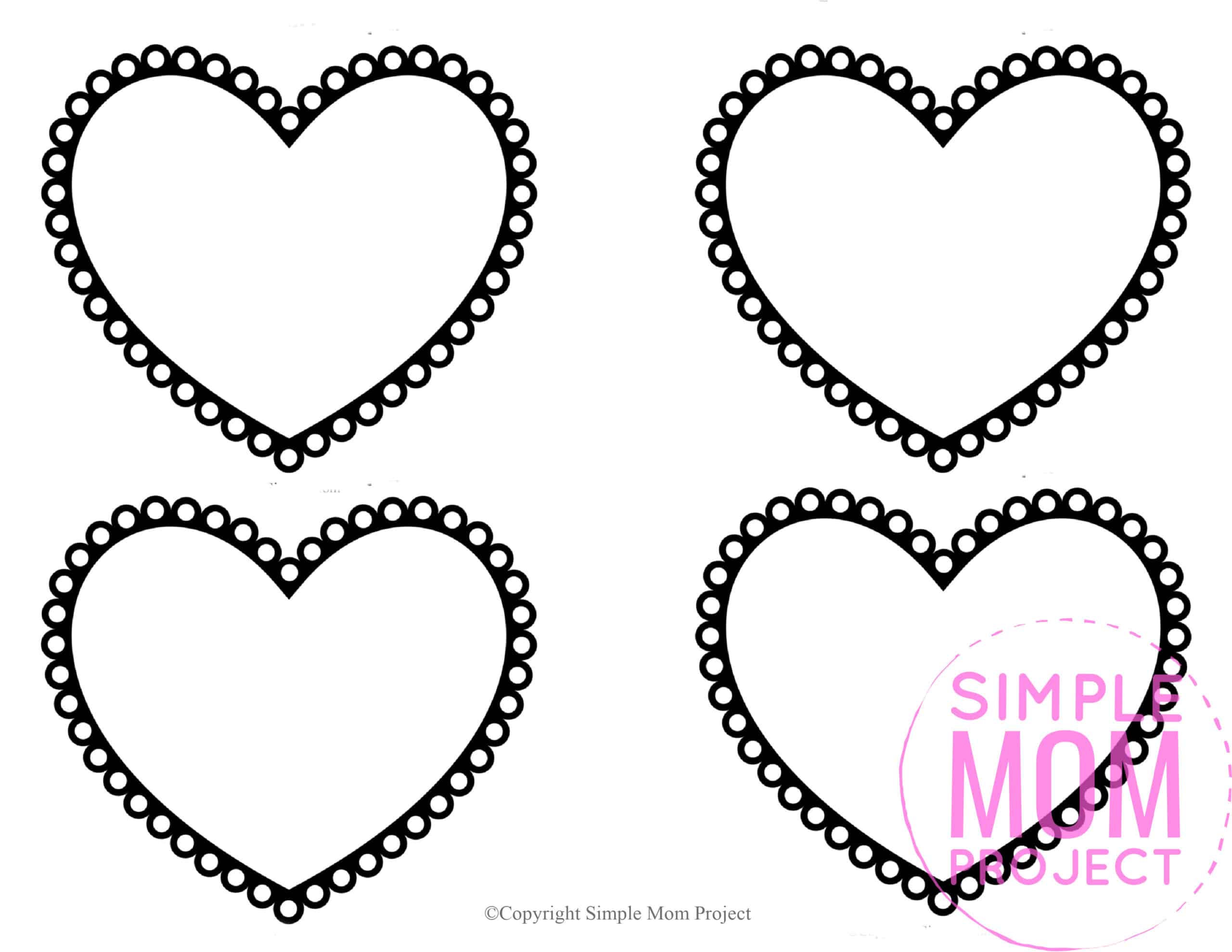 Free Printable Small Shape Heart Template heart stencil heart cut out heart outline