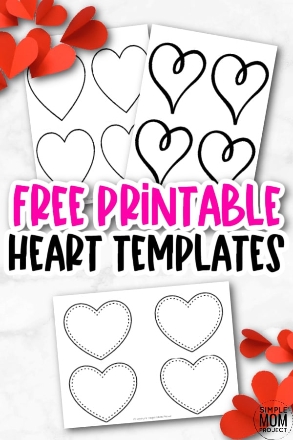These FREE and small printable heart stencils, full page of printable heart templates are perfect for heart shape gift tags, DIY wedding favors, party garland, or for use as templates for heart outline art projects. They make cute small coloring pages, perfect heart templates for string art and quilts, and a nice background for writing projects. Get your free printable small heart template printables today!