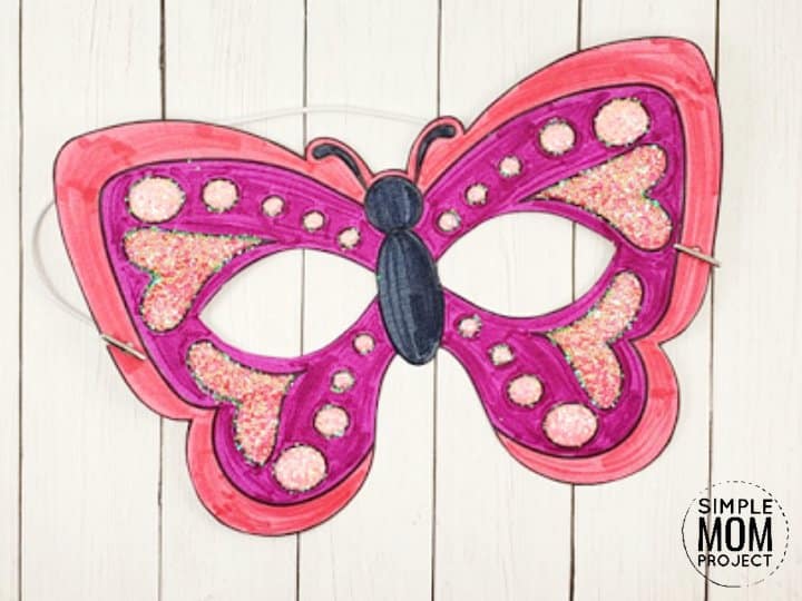 Free Printable Butterfly Masquerade Mask Template Craft Coloring Page