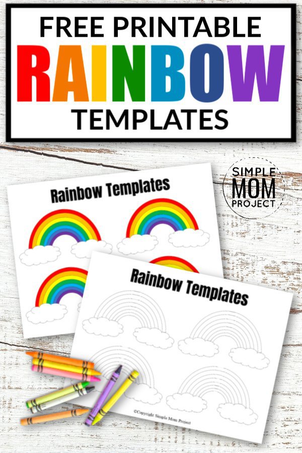 Free Printable Large and small Rainbow Template, Stencil and Cut outs 2