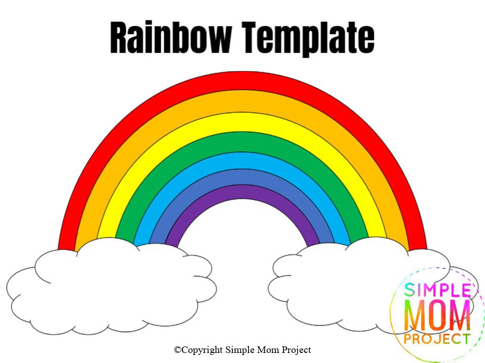 Large Rainbow Template Colored