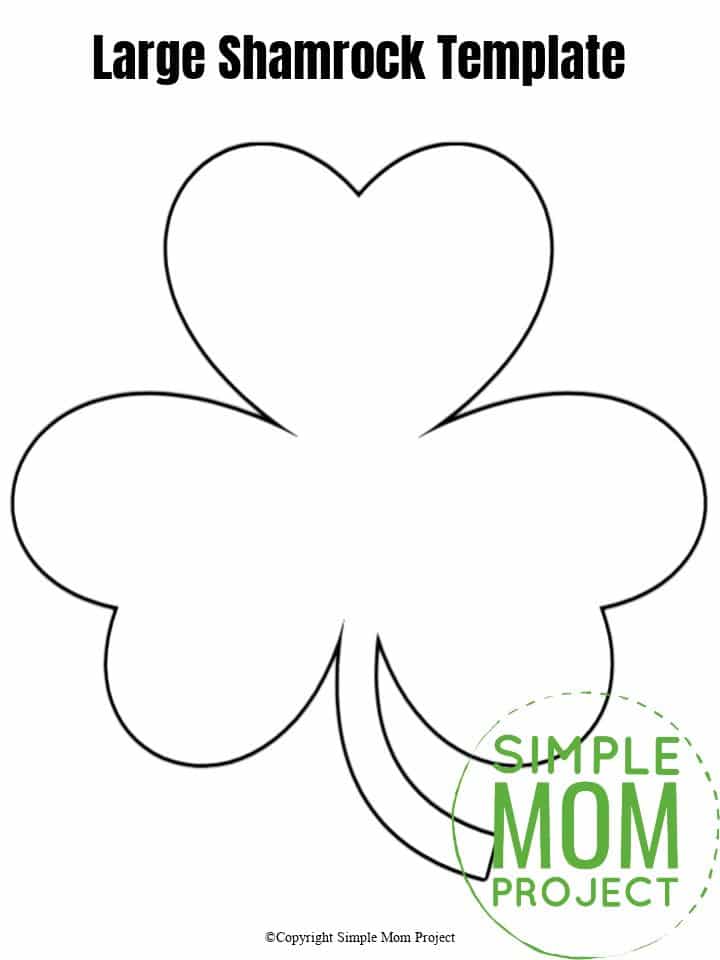 Large Shamrock Template Free Printable cut out traceable stencil