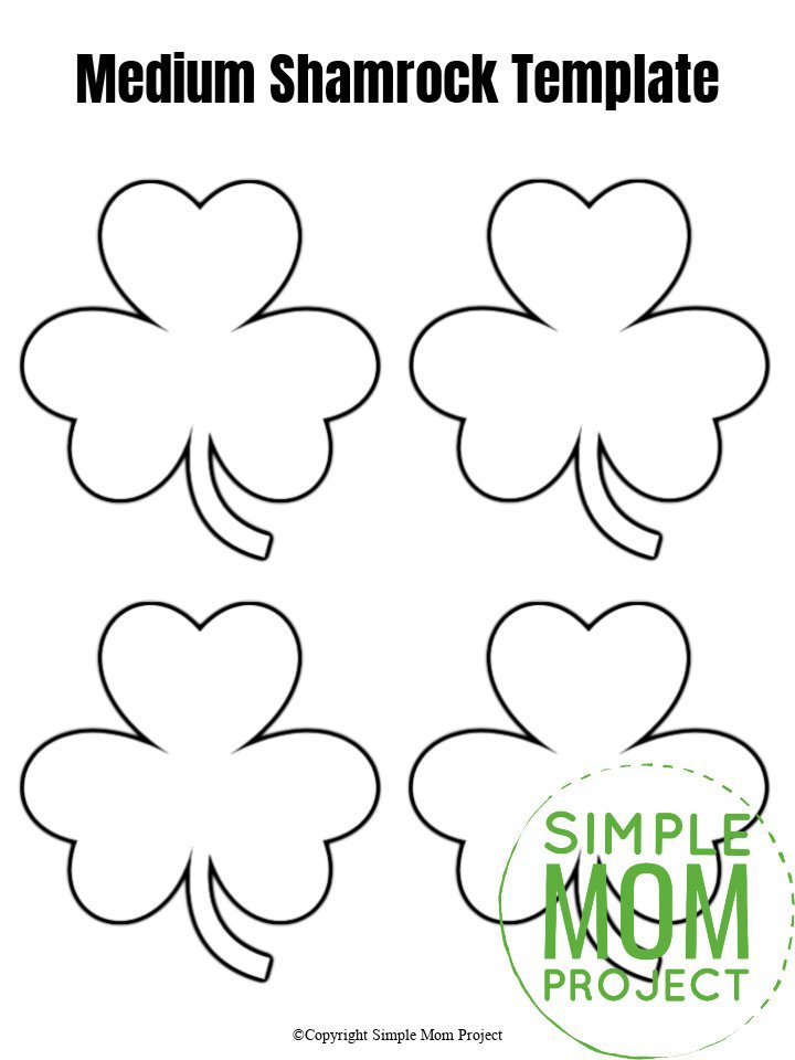 Medium Shamrock Template Free Printable cut out traceable stencil