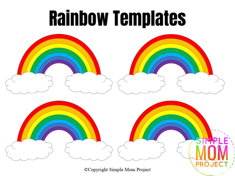 Small Rainbow Template Colored