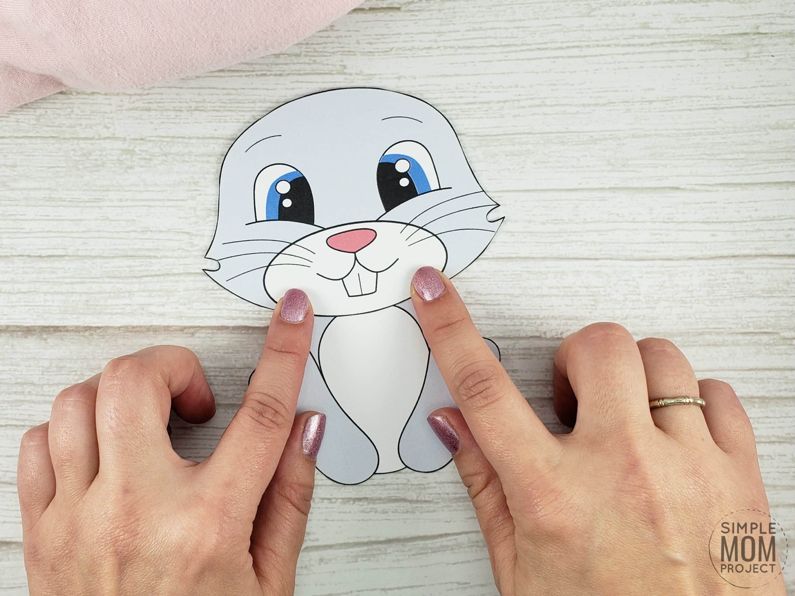 Easy Bunny Rabbit Free Printable Template craft for kids, toddlers and preschoolers