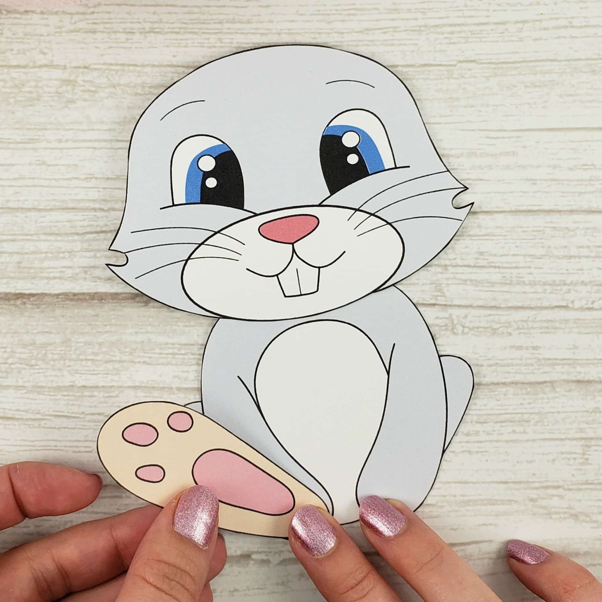 Easy Bunny Rabbit Free Printable Template craft for kids, toddlers and preschoolers