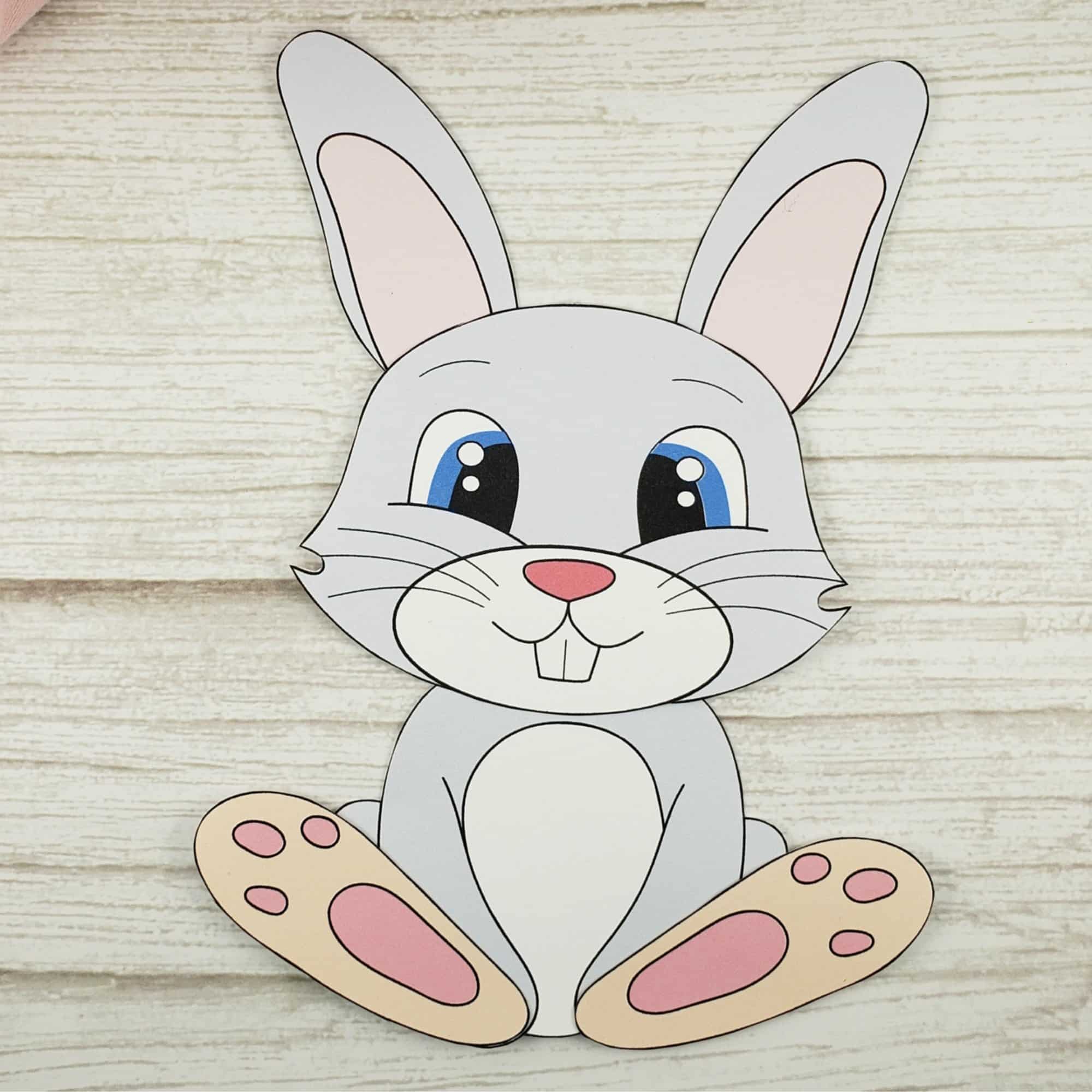 Easy Bunny Rabbit Free Printable Template craft for kids, toddlers and preschoolers