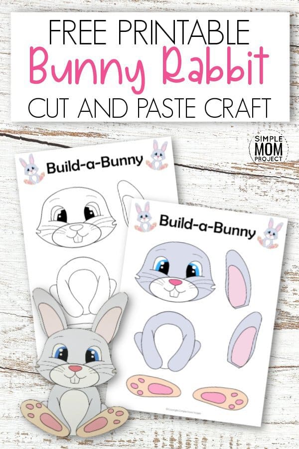 Easy Bunny Rabbit Free Printable Template craft for kids, toddlers and preschoolers