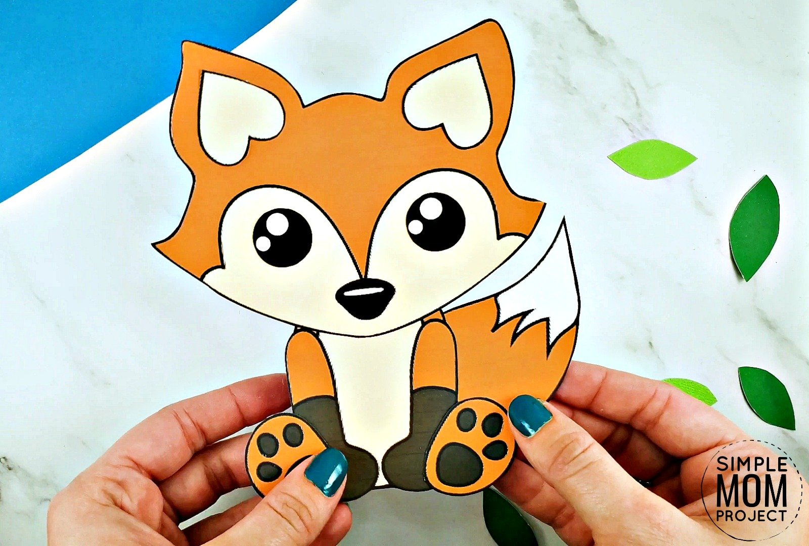 Free Printable Baby Fox Craft for kids, toddlers and preschoolers 1